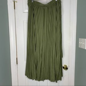 LuLaRoe Deanne Pleated Wrap Skirt Army Olive Green 2x